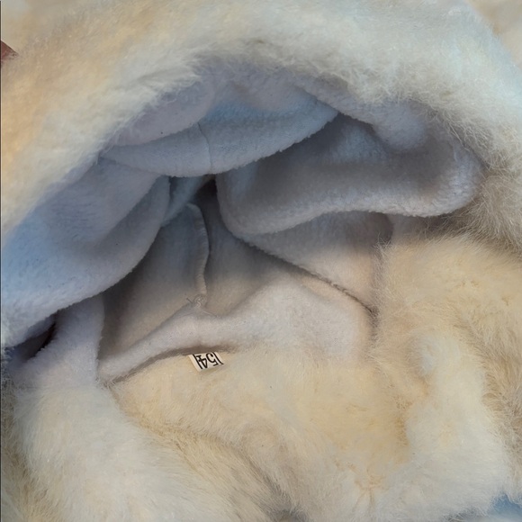 Girls Faux Fur Fleece Lined Winter Hat with Ear Flaps Blue Crystals - Picture 2 of 5